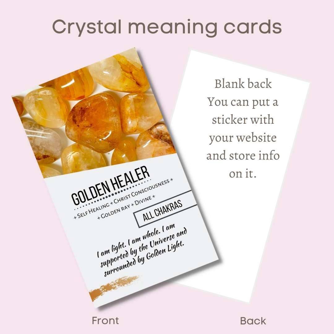 M-P Wholesale Pack of 20 crystal meaning cards (ONE DESIGN): Palo Santo & Sage