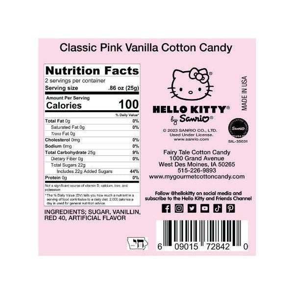 Hello Kitty Holiday Classic Pink Vanilla Cotton Candy