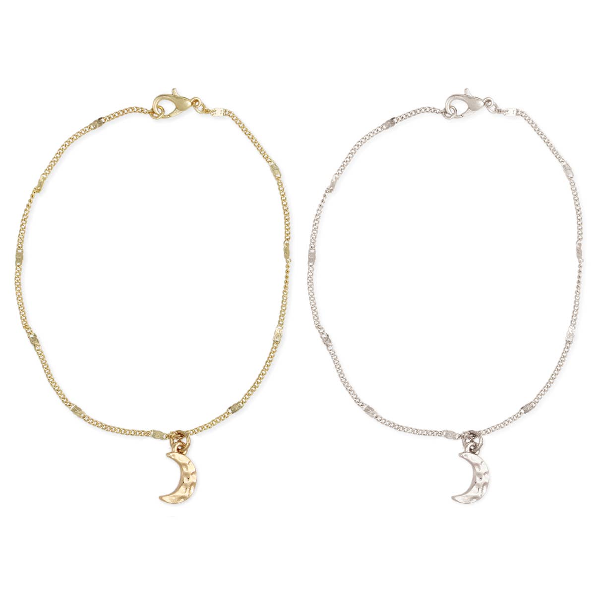 Moon Child Crescent Moon Charm Anklet