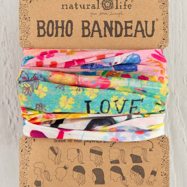 Full Boho Bandeau Headband - Rainbow Love