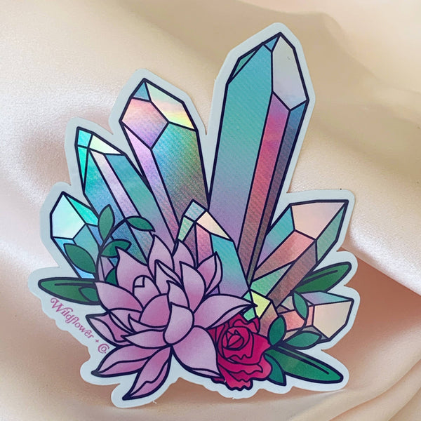 Crystal Cluster Sticker - Holographic
